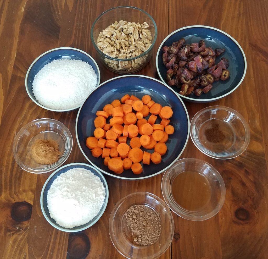 raw carrot cake ingredients