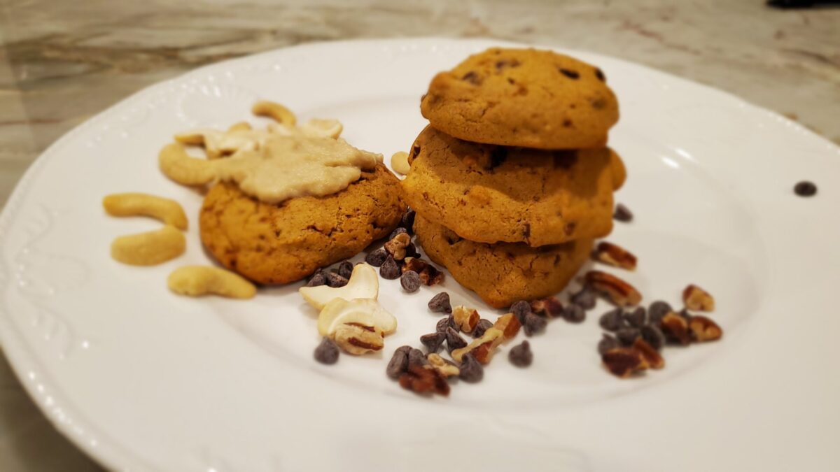 pumpkin cookies stacked